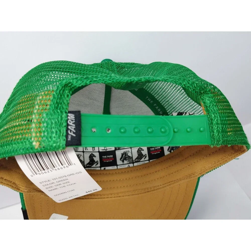 Goorin Bros The Farm Green Rooster Cock SnapBack Adjustable Trucker Hat New